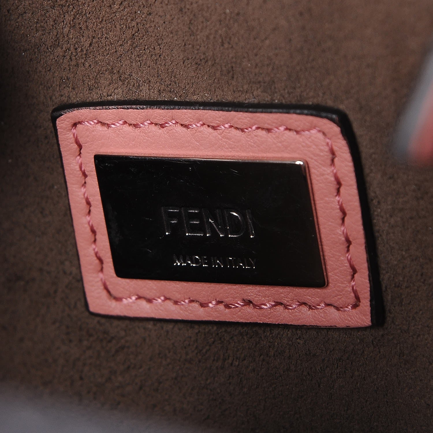 Fendi Vitello Dolce Elaphe Monster Petite 2Jours Tote Bois de Rose Naturale 7 of 8