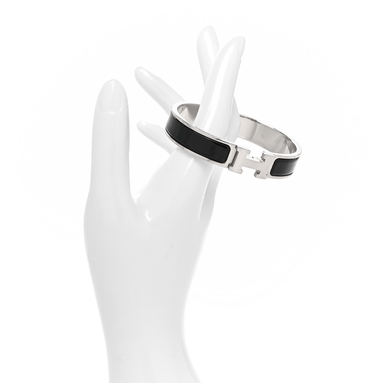 Hermes Enamel Narrow Clic Clac H Bracelet GM Black 2 of 5