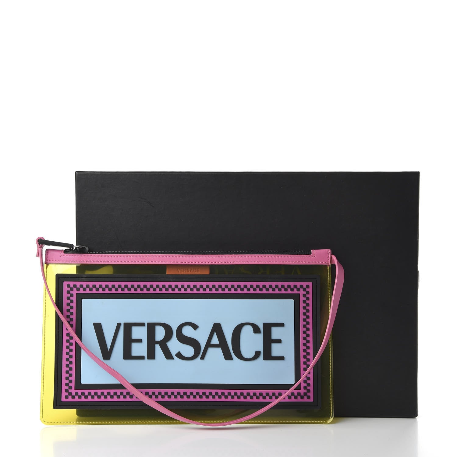 Versace Vinyl Rubber Calfskin 90s Logo Pouch Multicolor 10 of 10