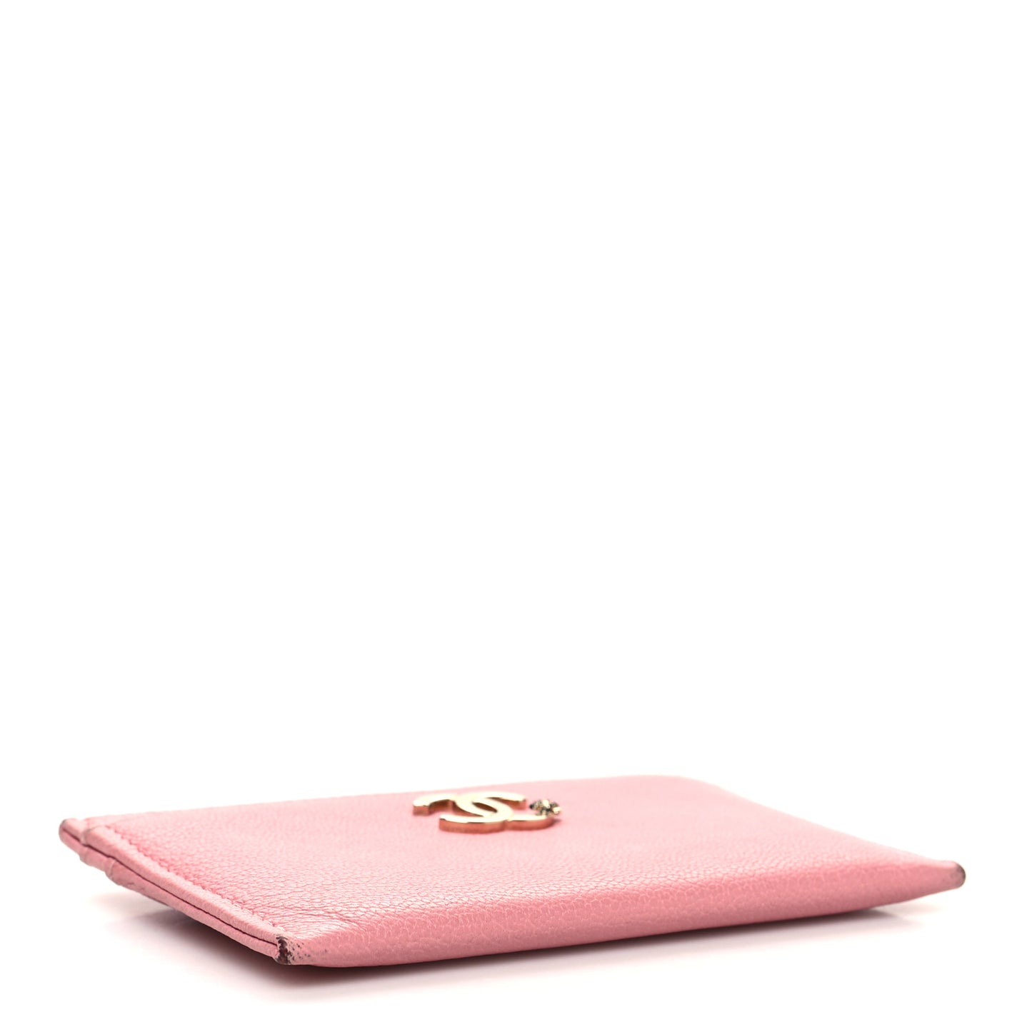 Goatskin CC Camellia Card Holder Pink