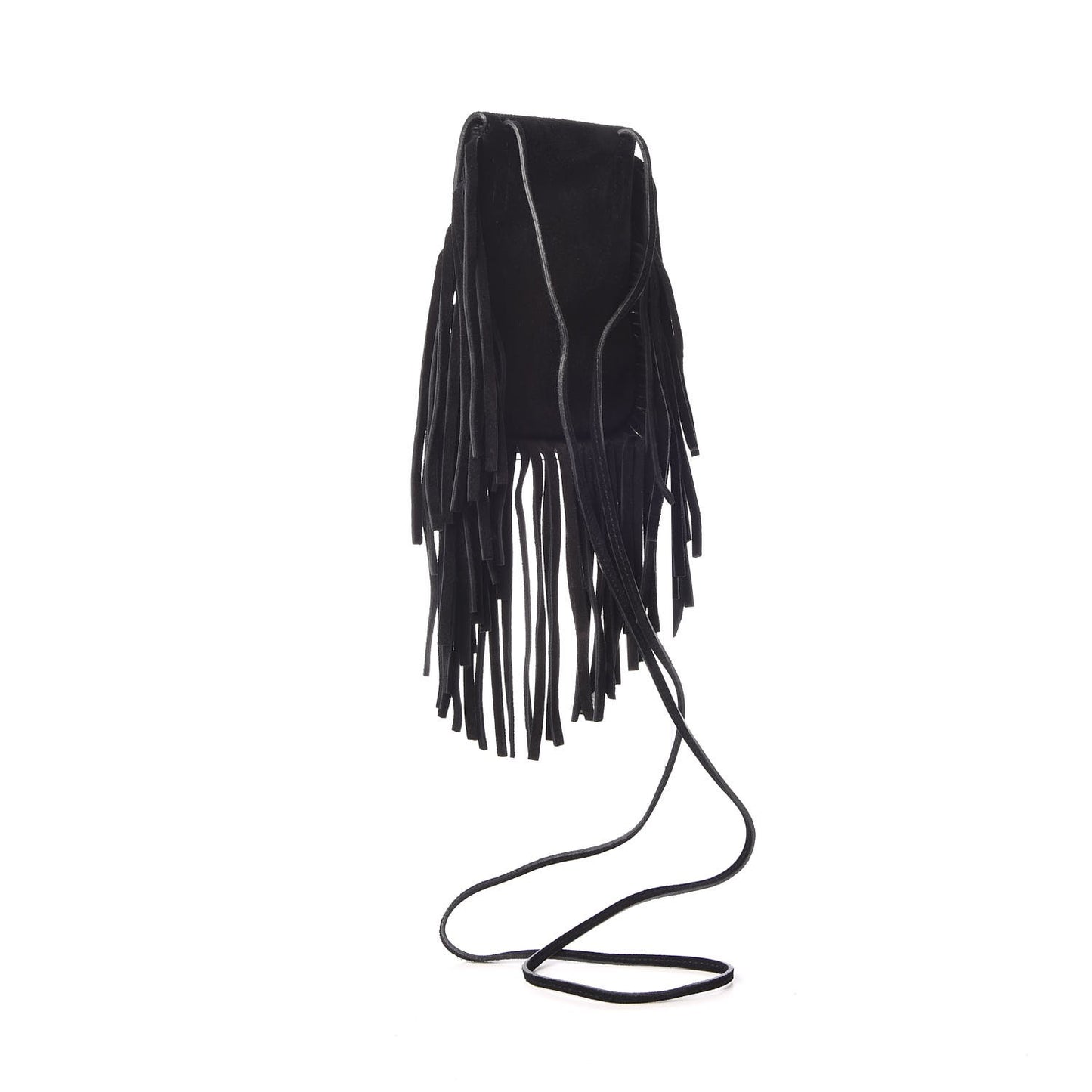 Suede Fringe Toy Monogram Anita Crossbody Bag Black