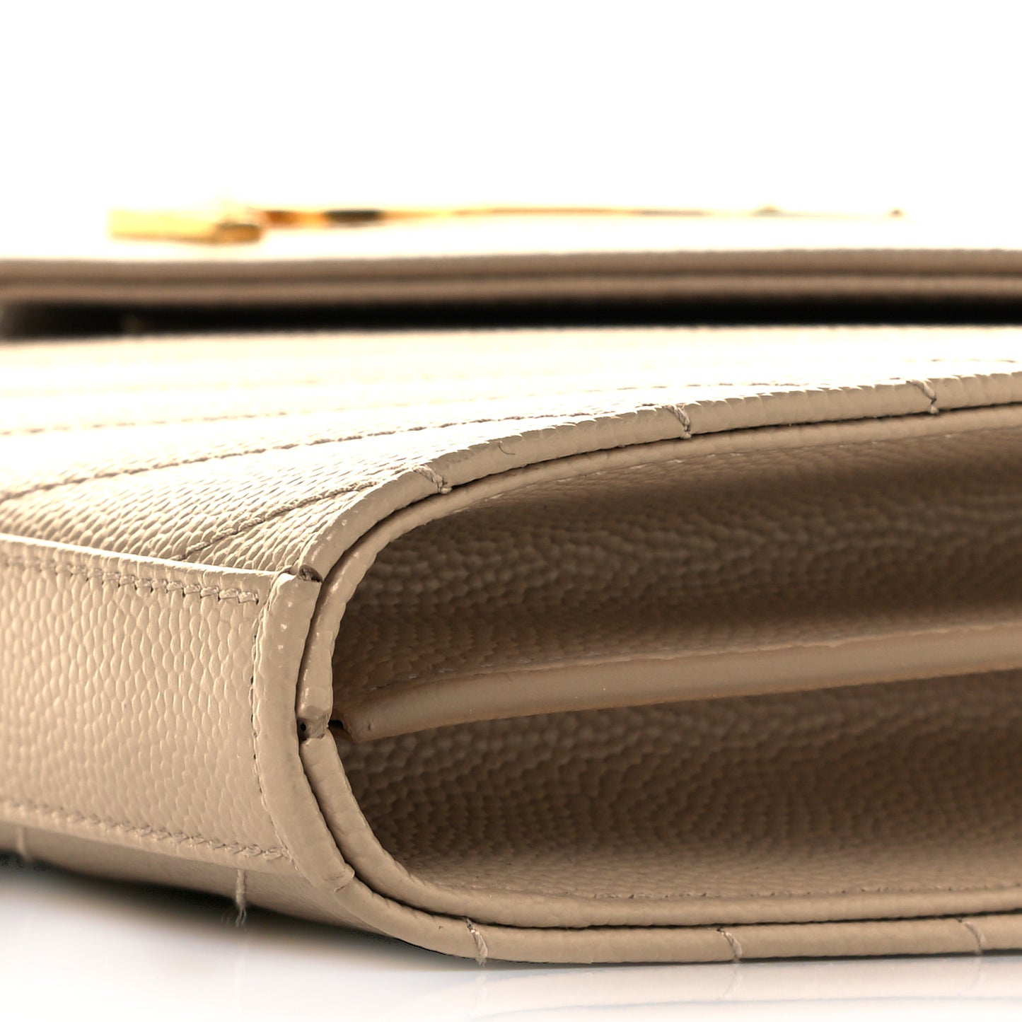 Grain De Poudre Matelasse Chevron Monogram Chain Wallet Nude Powder
