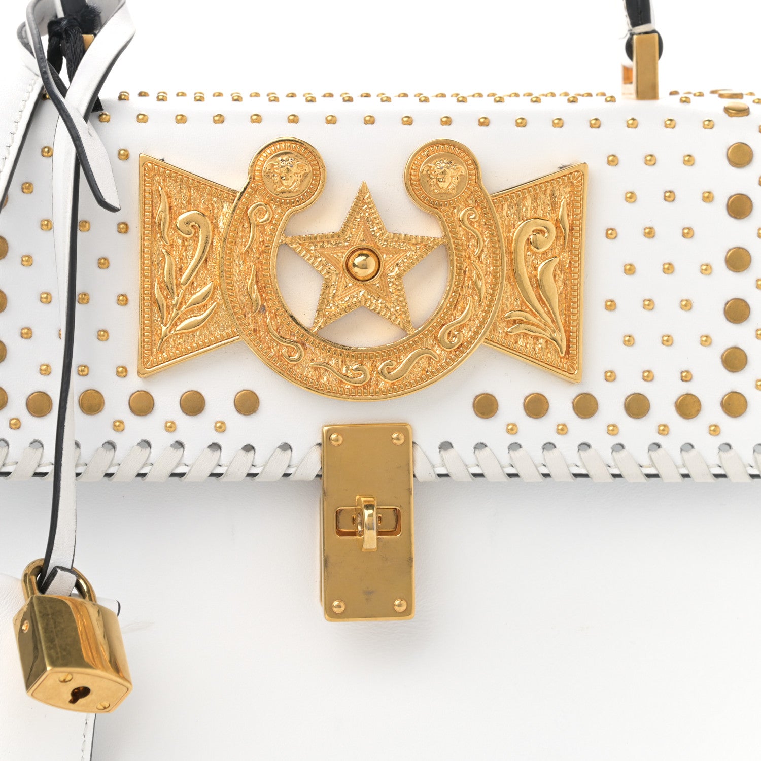 Versace Nappa Whipstitch Icon Western Small Flap White 7 of 12