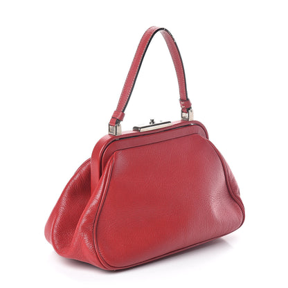 Prada Goatskin Cerniera Small Doctor Bag Rubino 3 of 10