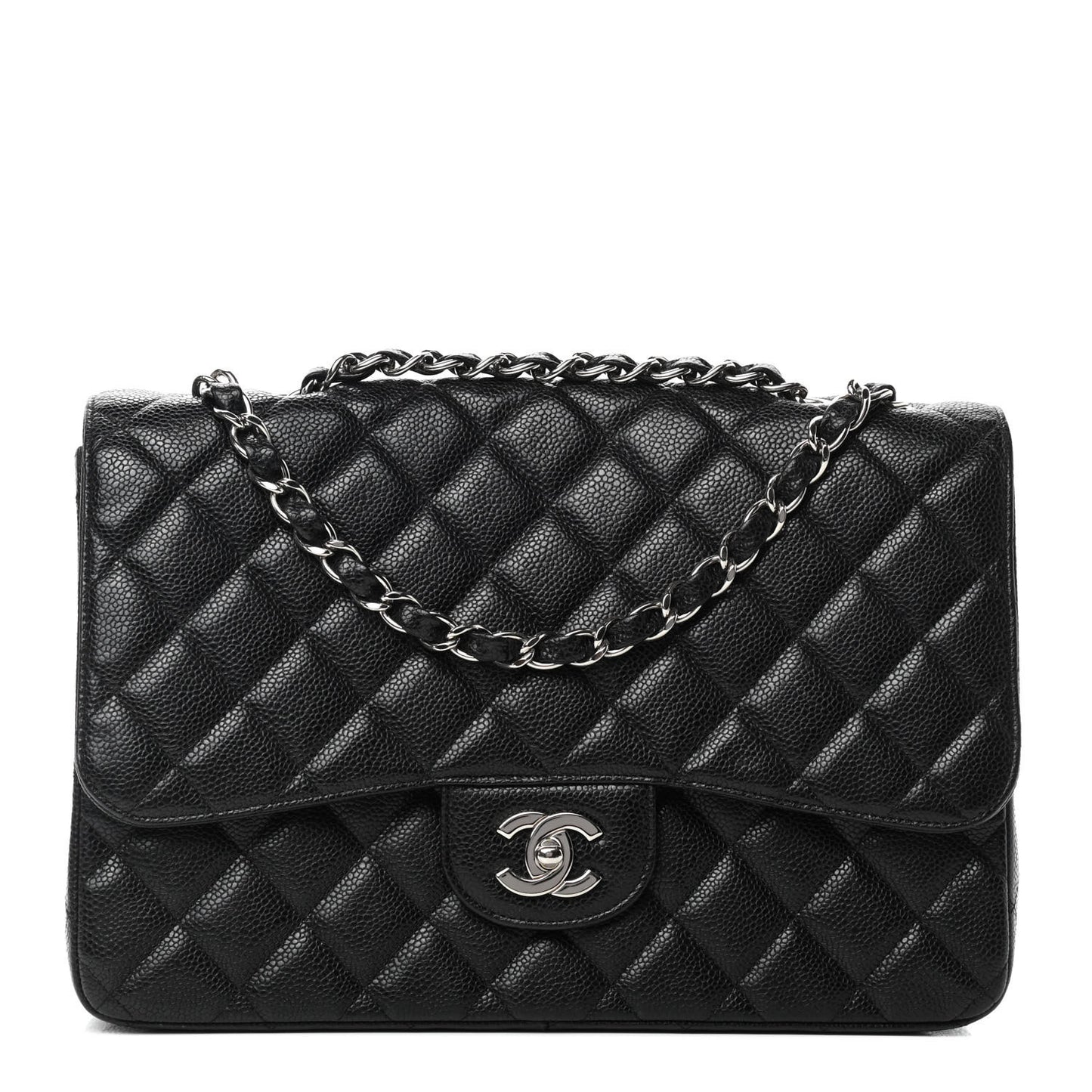Caviar Quilted Jumbo Single Flap Black