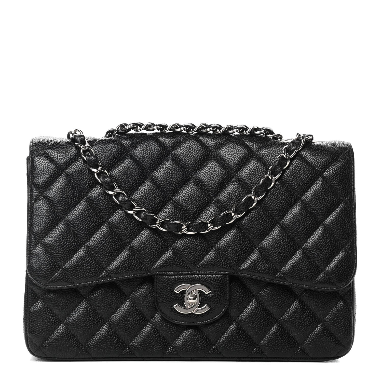 Chanel Caviar Quilted Jumbo Single Flap Black 1 of 4