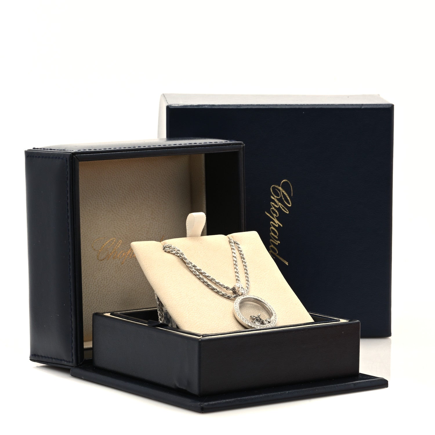 Chopard 18K White Gold Diamond Black Diamond Happy Diamonds Starfish Pendant Necklace 7 of 7