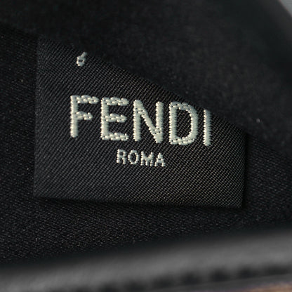 Fendi Glazed Fabric Vitello Century FF 1974 Stamp Patch Mini Peekaboo Defender Cover Mogano Panna Black 6 of 16