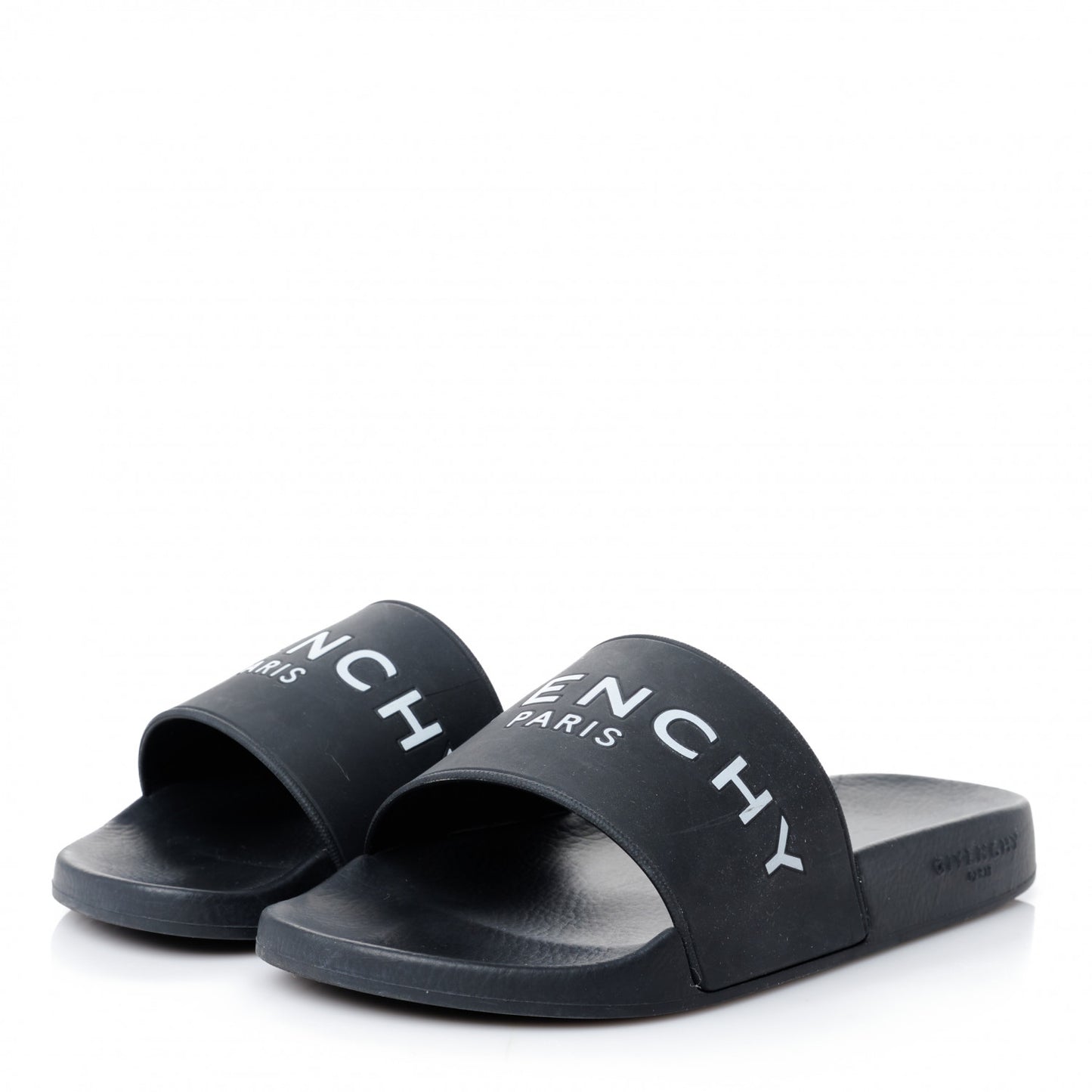 Rubber Logo Pool Slide Sandals 37 Black