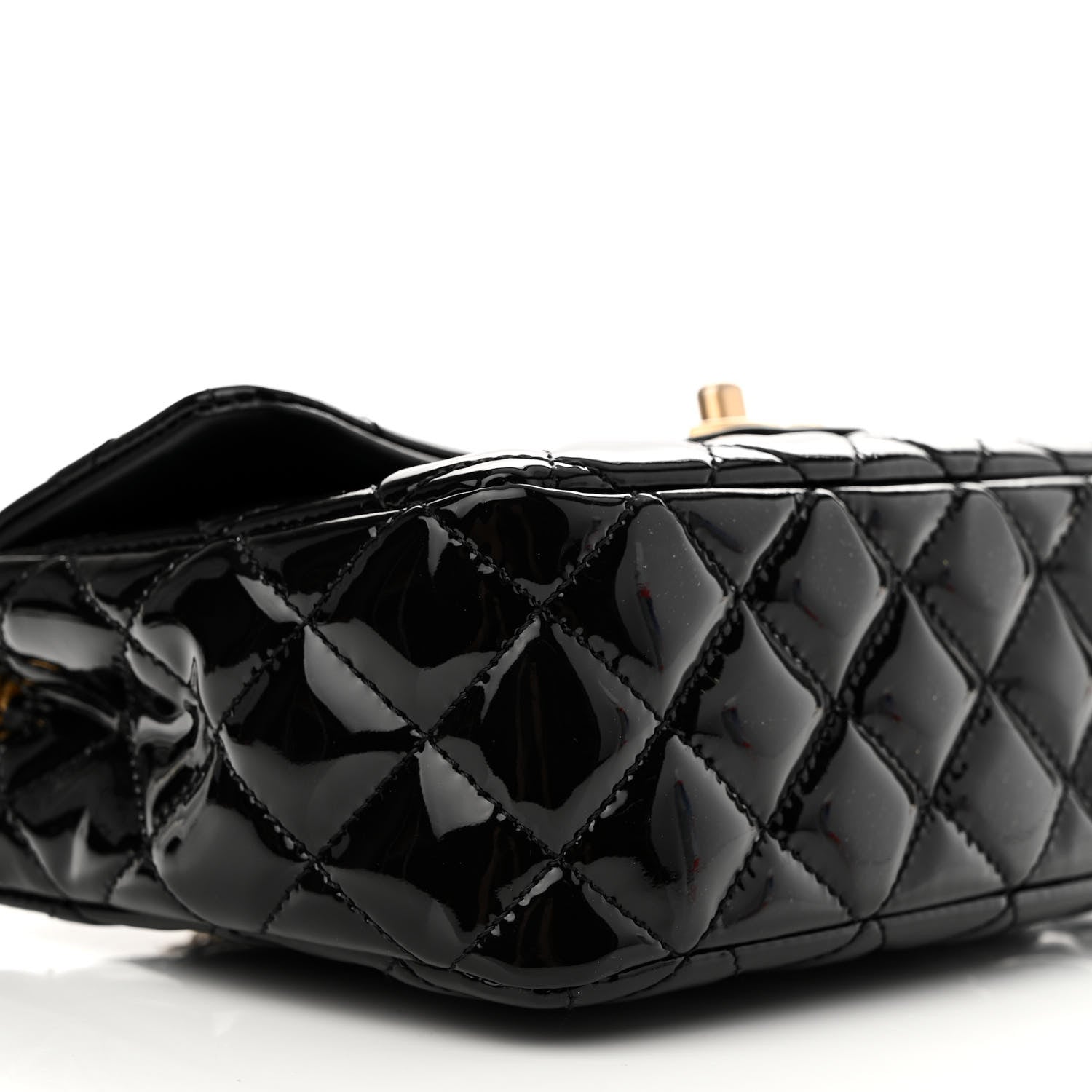 Chanel Patent Enamel Quilted Small Coco Hearts Square Flap Black 9 of 11