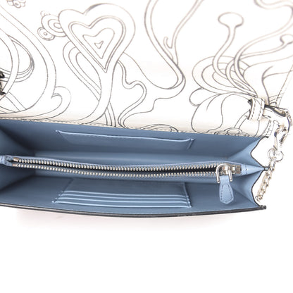 Prada X JAMES JEAN Glace Calfskin Rabbit Print Wallet On Chain Opaline 5 of 8