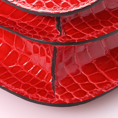 Hermes Shiny Alligator Constance 18 Rouge de Coeur 10 of 13
