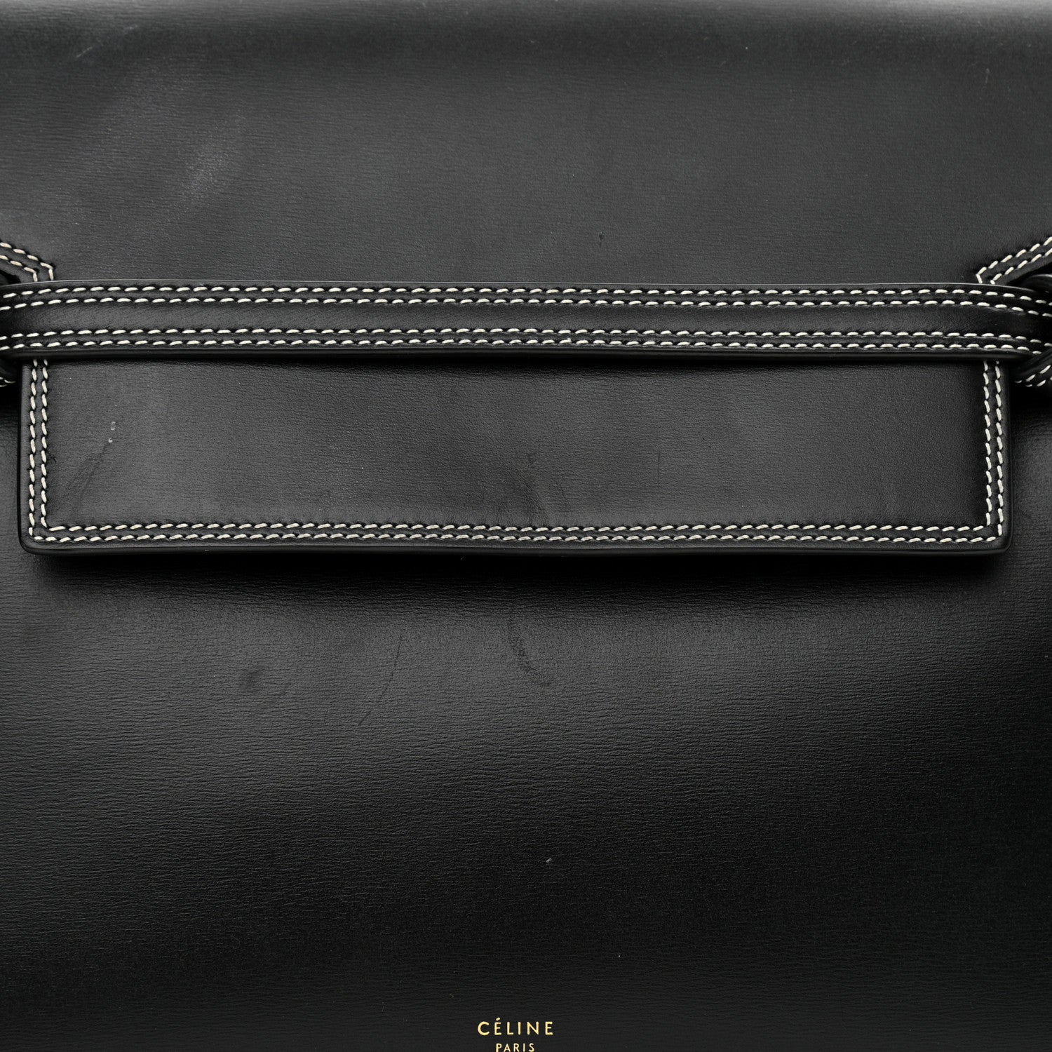 Celine Smooth Calfskin Double Stitching Mini Belt Bag Black 9 of 13