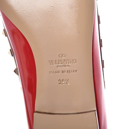 Valentino Garavani Patent Nappa Rockstud Ballerina Flats 39.5 Rosso Valentino Poudre 8 of 10