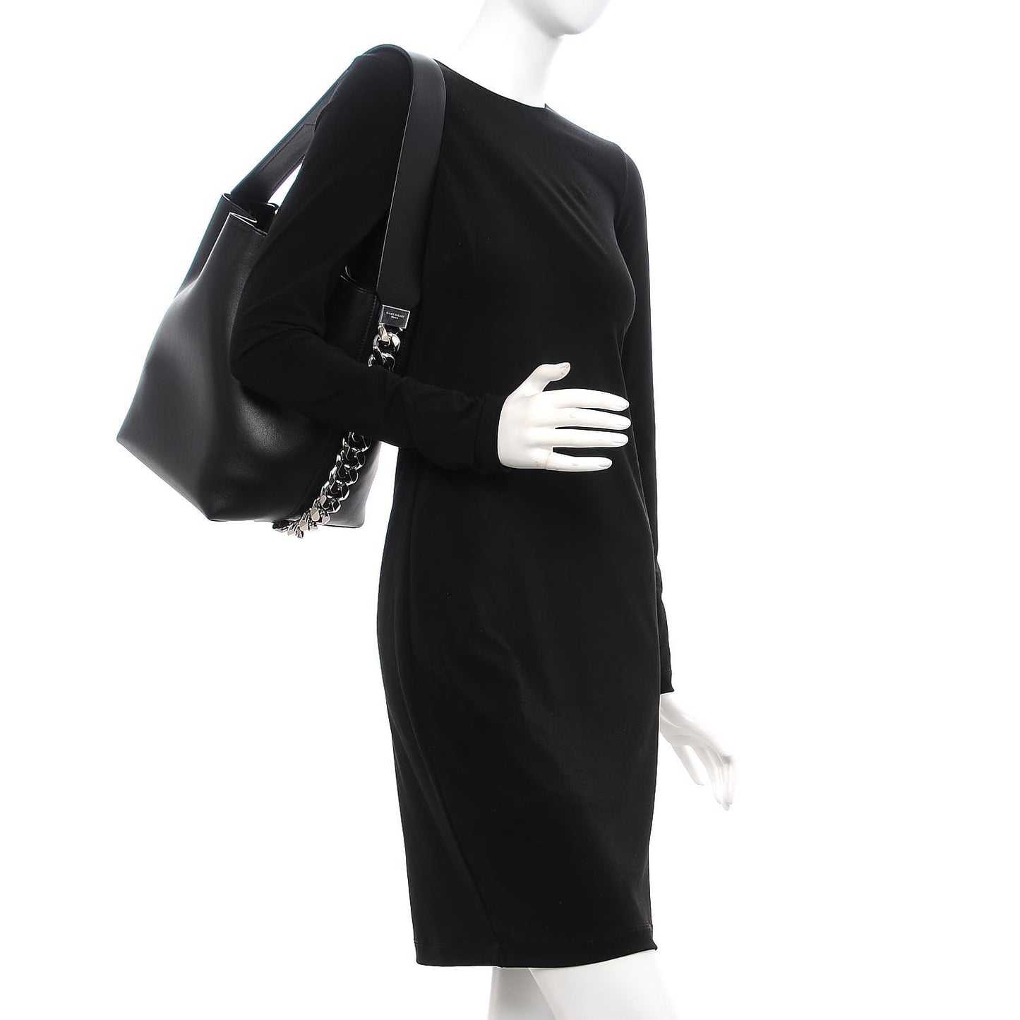 Calfskin Infinity Bucket Bag Black
