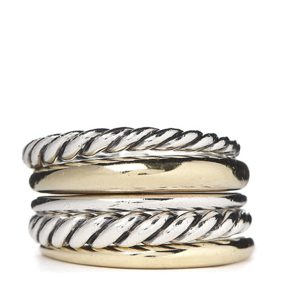 David Yurman Sterling Silver 18K Yellow Gold Wide Pure Form Ring 55 7.25 1 of 5
