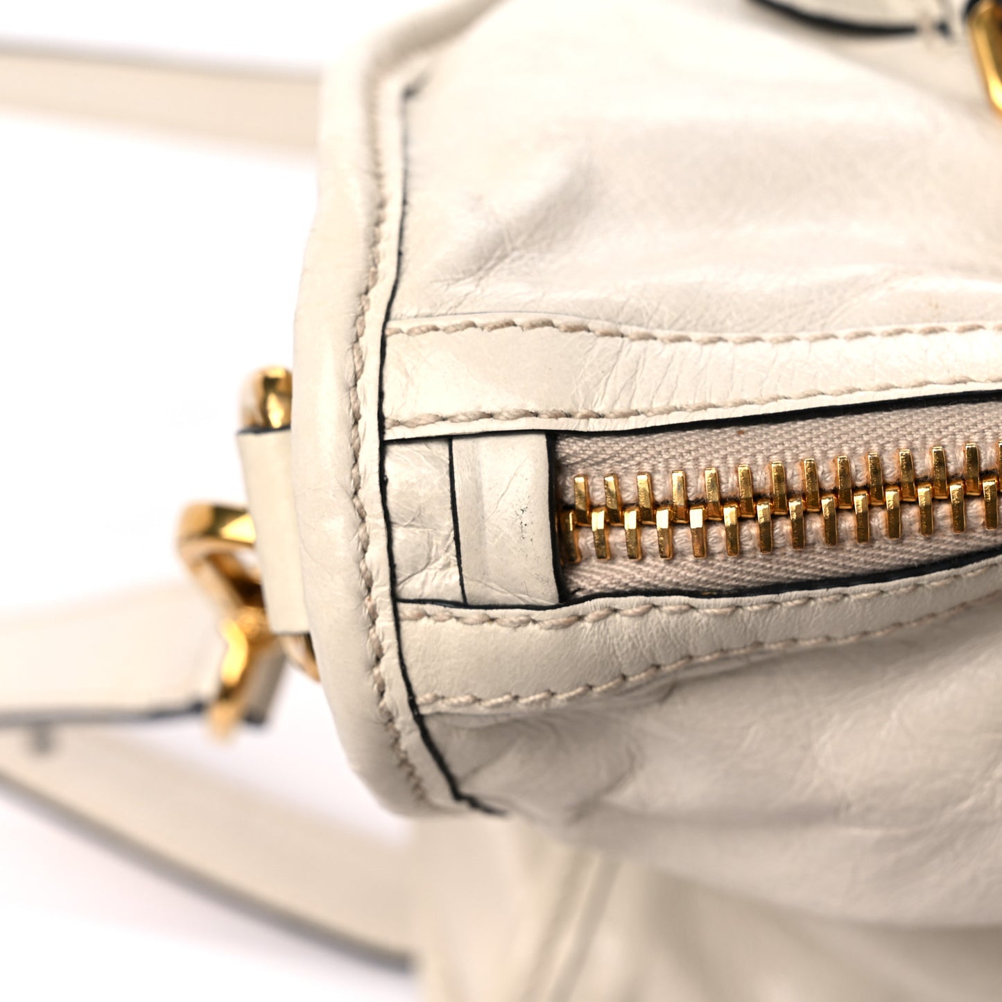 Vitello Shine Zip Tote Quarzo