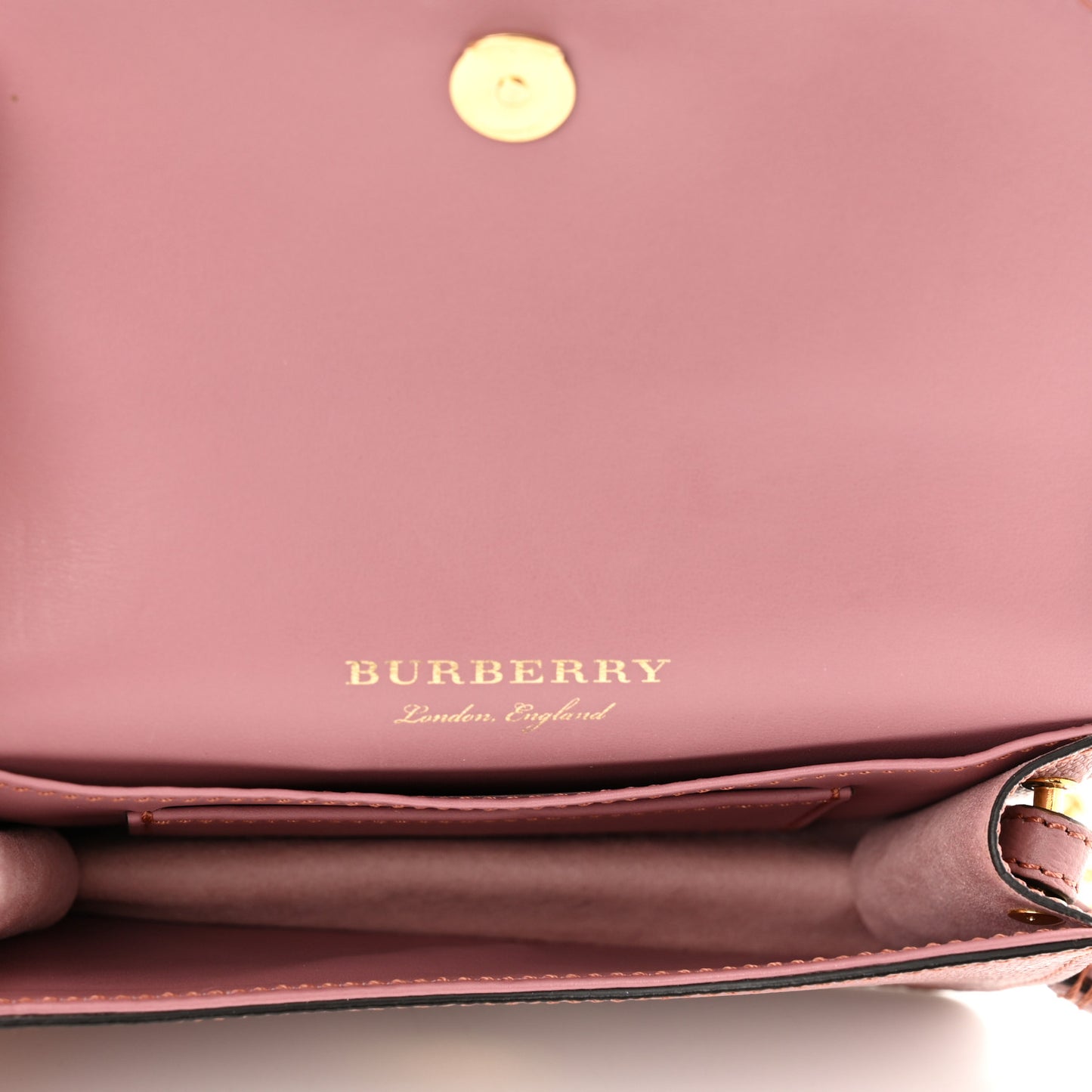 Grainy Calfskin Mini Buckle Bag Dusty Pink