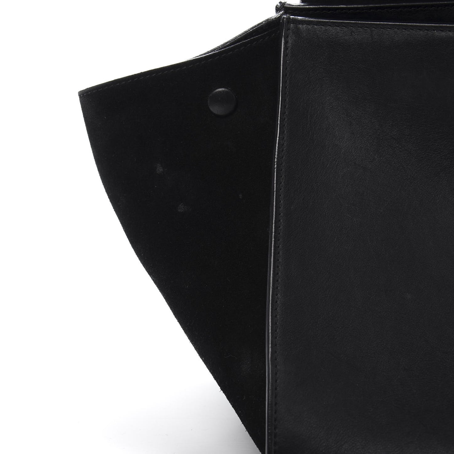 Smooth Calfskin Suede Medium Bi-Color Trapeze Black
