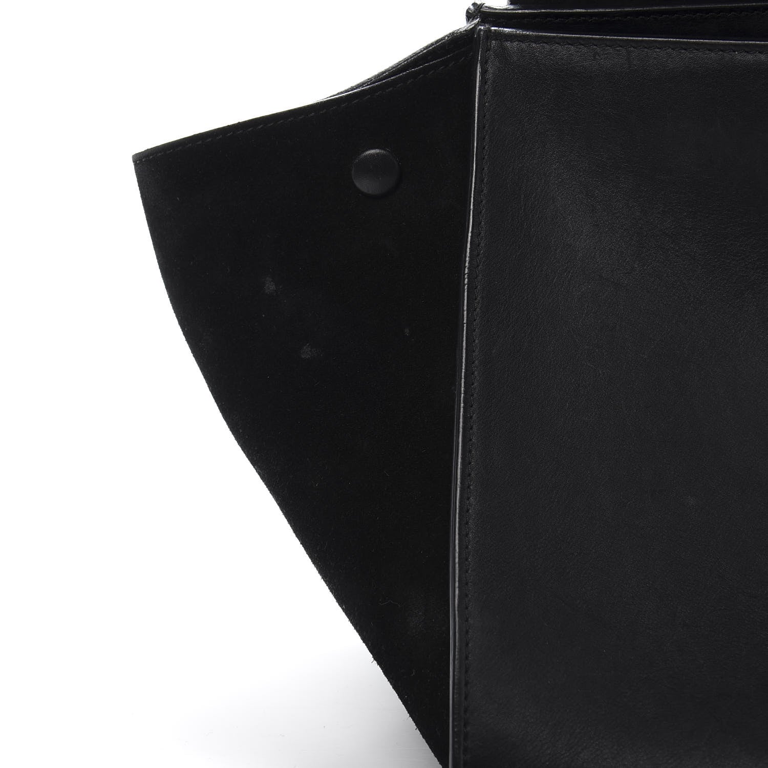 Celine Smooth Calfskin Suede Medium Bi-Color Trapeze Black 11 of 16
