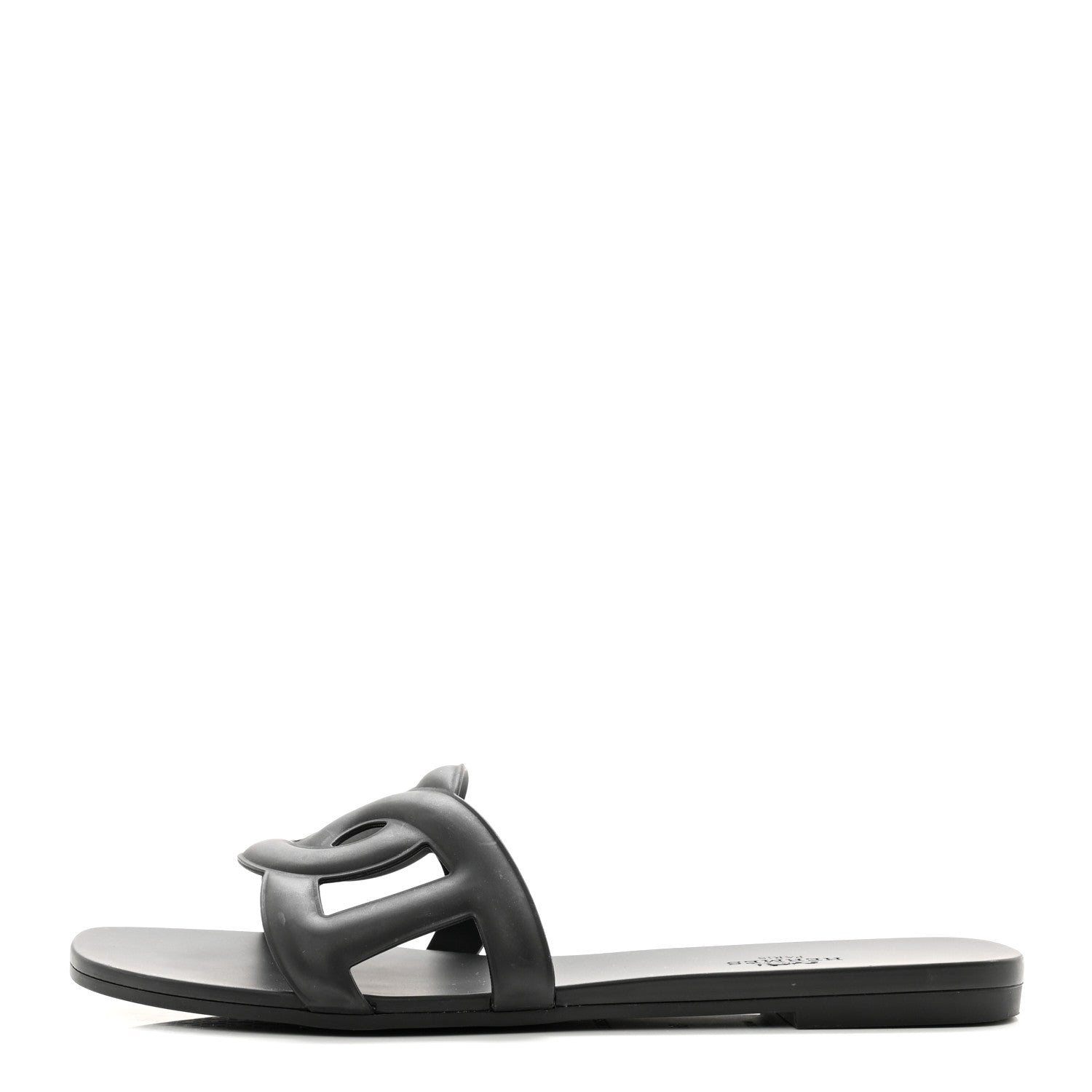 Hermes Rubber Aloha Sandals 38 Black 1 of 8