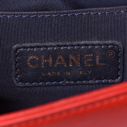 Chanel Lambskin Embossed Medium Boy Cube Flap Red 6 of 17