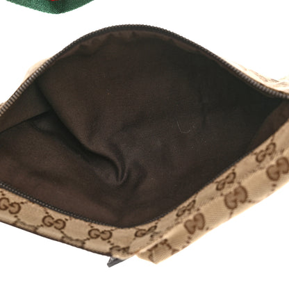 Gucci GG Monogram Web Double Pocket Belt Bag Dark Brown 5 of 9