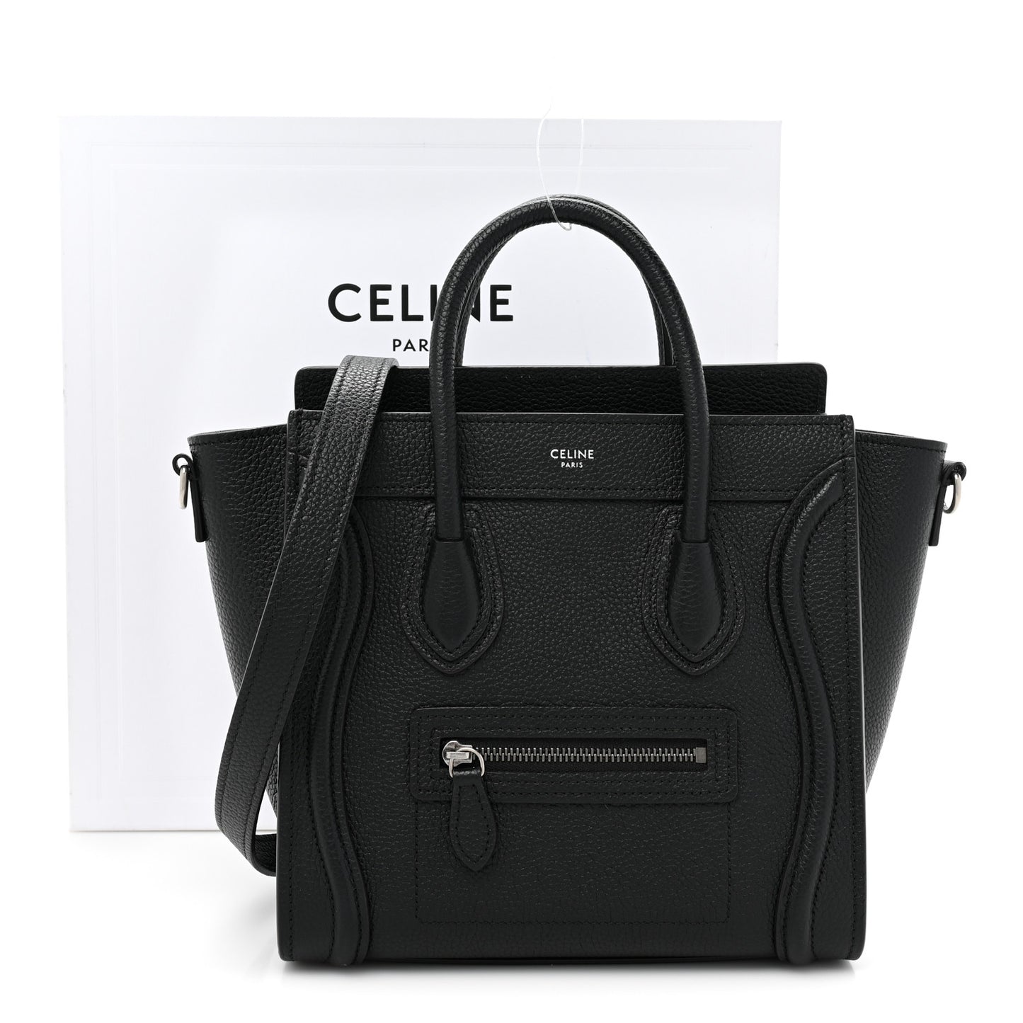Drummed Calfskin Nano Luggage Black