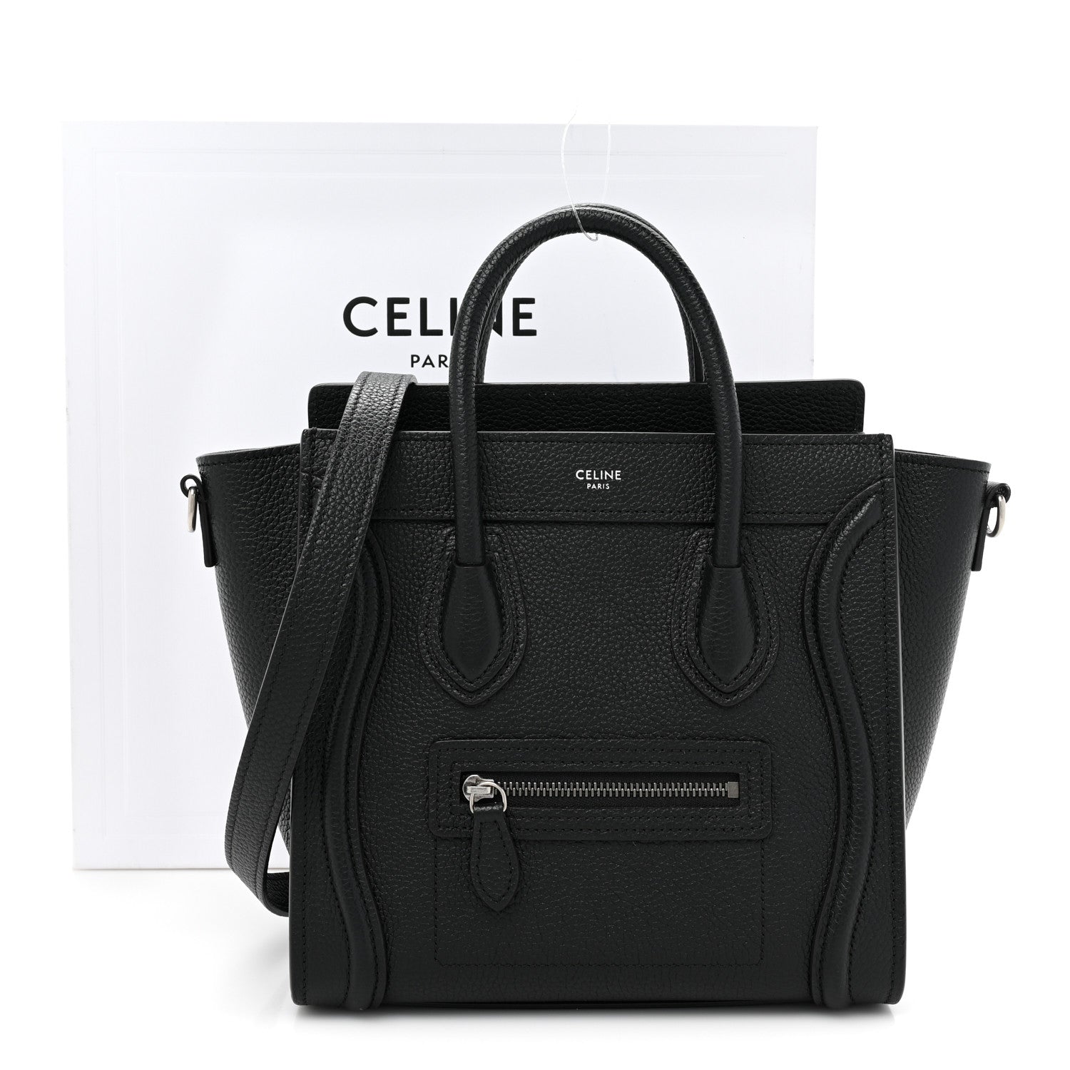 Celine Drummed Calfskin Nano Luggage Black 11 of 11
