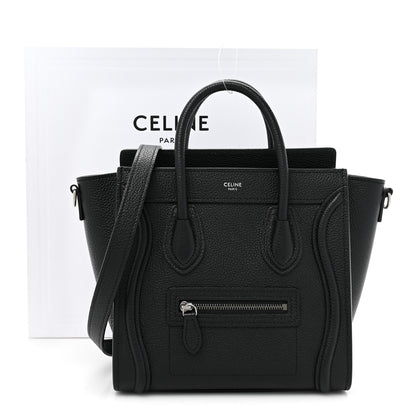 Celine Drummed Calfskin Nano Luggage Black 11 of 11