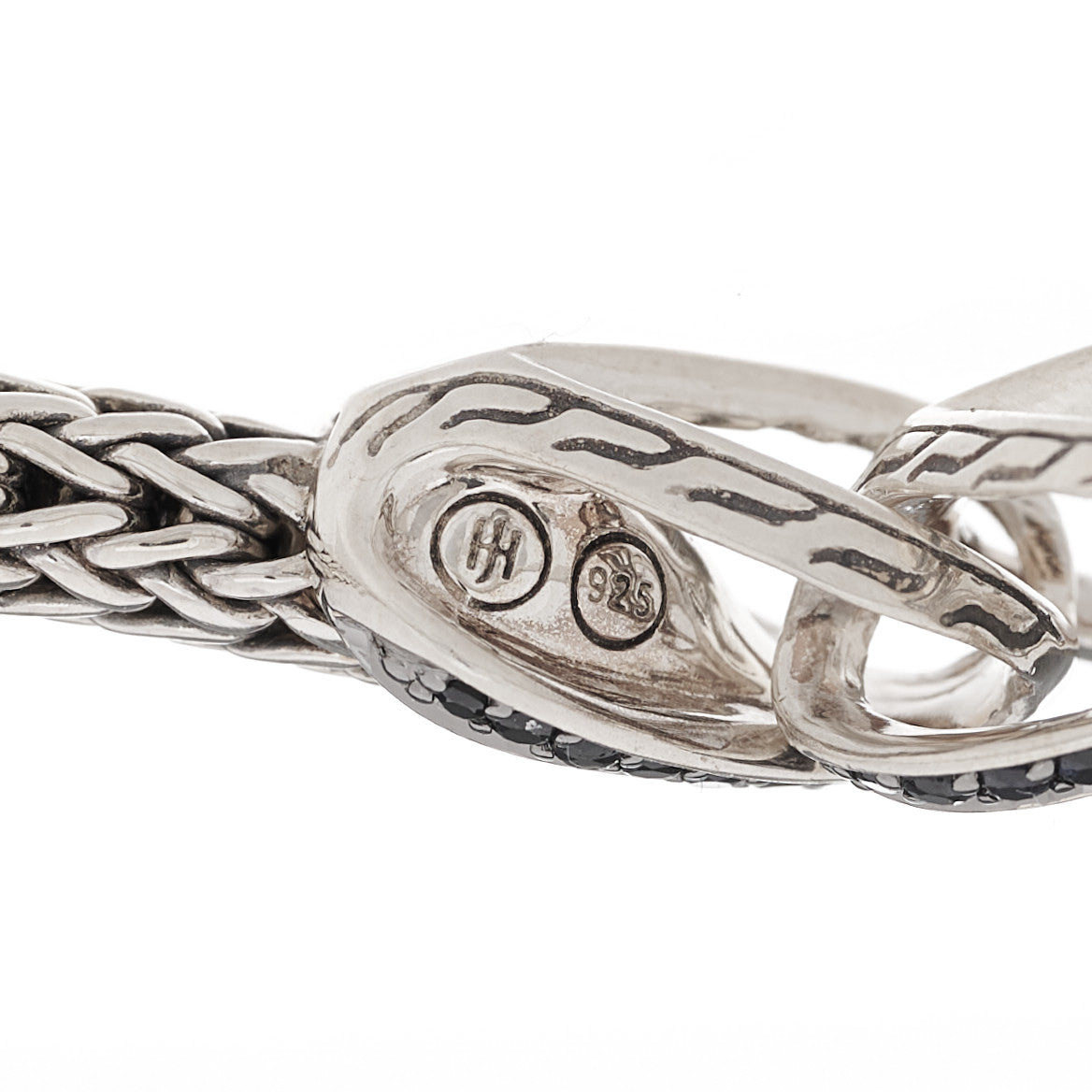 John Hardy Sterling Silver Black Sapphire 5mm Asli Classic Chain Station Bracelet 3 of 3