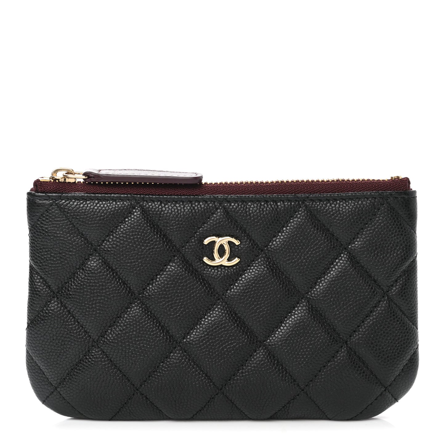 Caviar Quilted Small Cosmetic Case Black