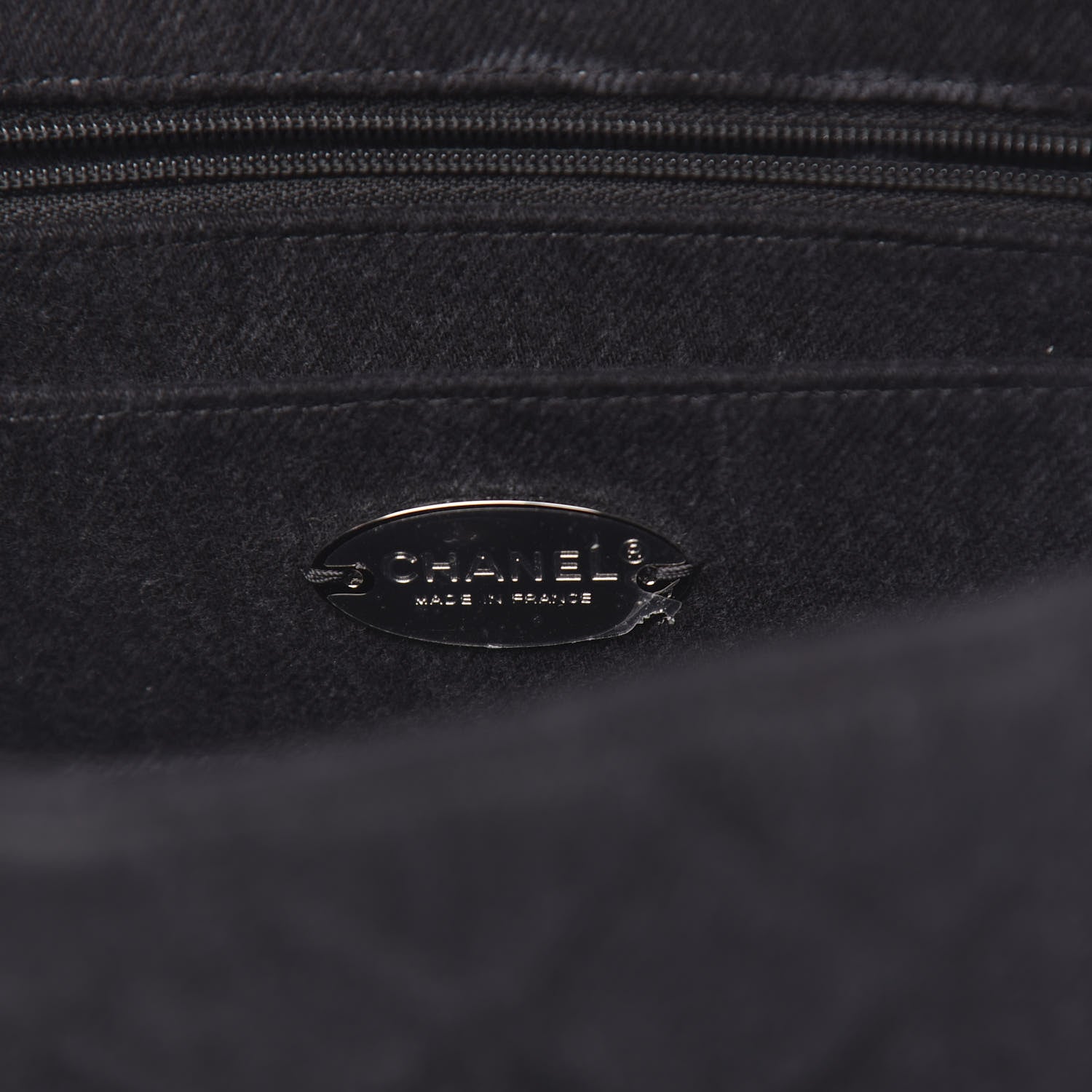 Chanel Denim Quilted CC Print Jumbo Single Flap Black 6 of 11