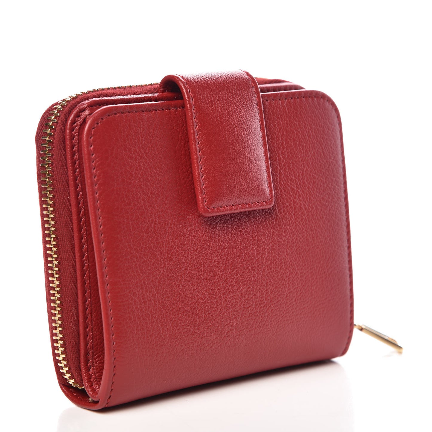 Calfskin Compact Wallet Red