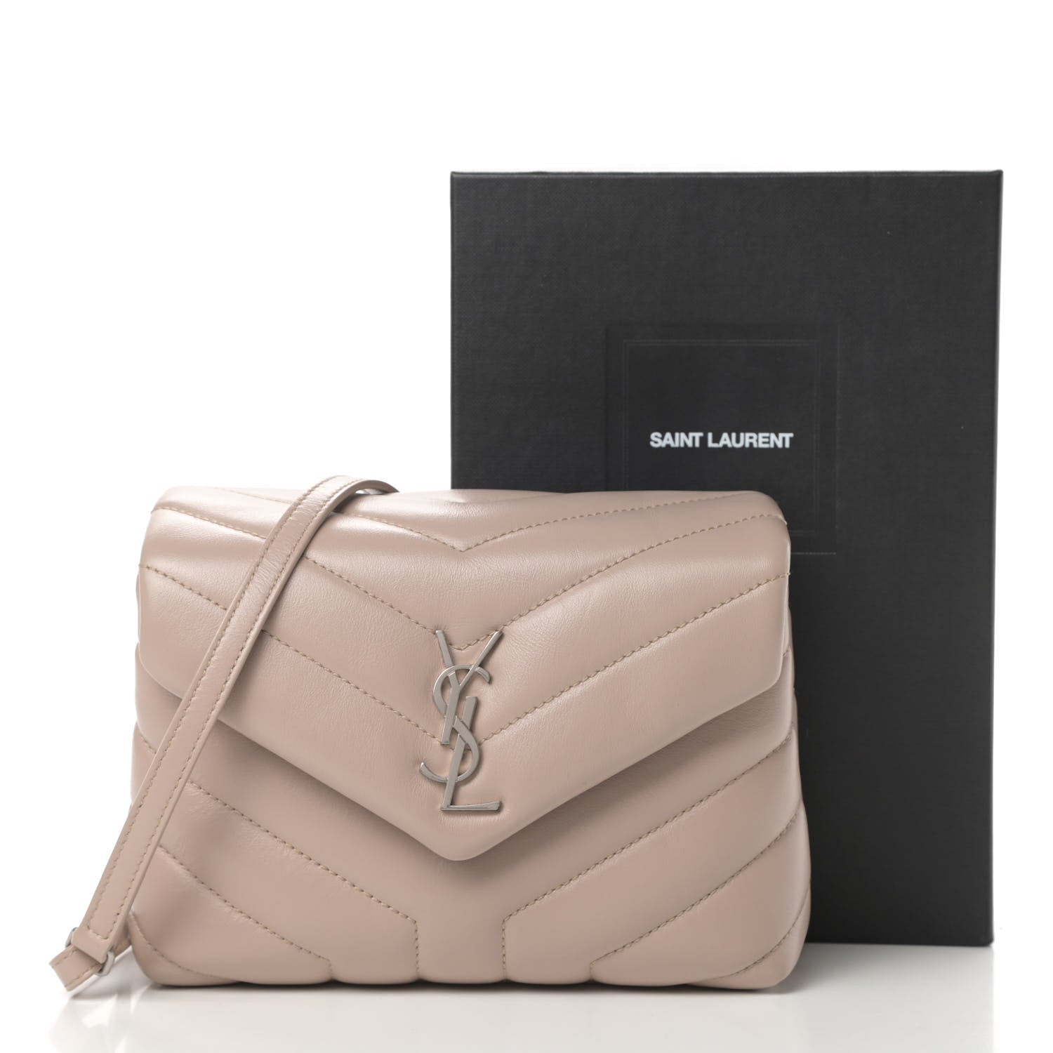 Saint Laurent Calfskin Y Quilted Monogram Toy Loulou Satchel Light Natural 11 of 11