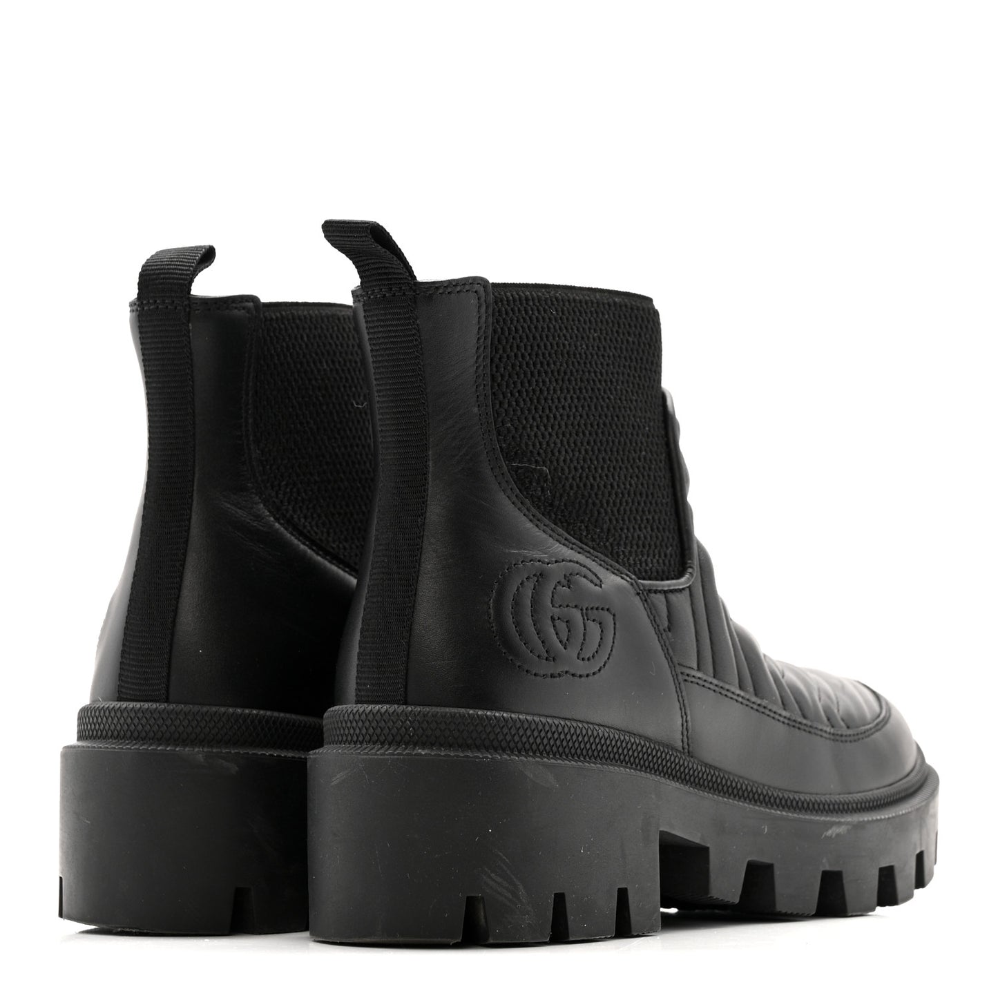 Calfskin Nappa Matelasse Frances Chelsea Boots 35.5 Black