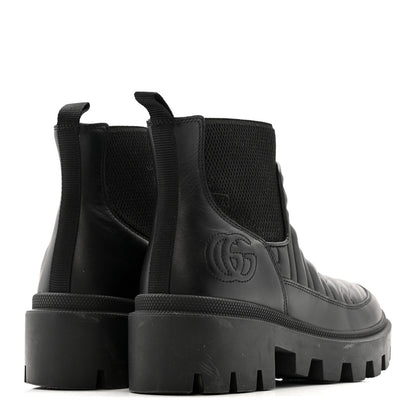 Gucci Calfskin Nappa Matelasse Frances Chelsea Boots 35.5 Black 9 of 28