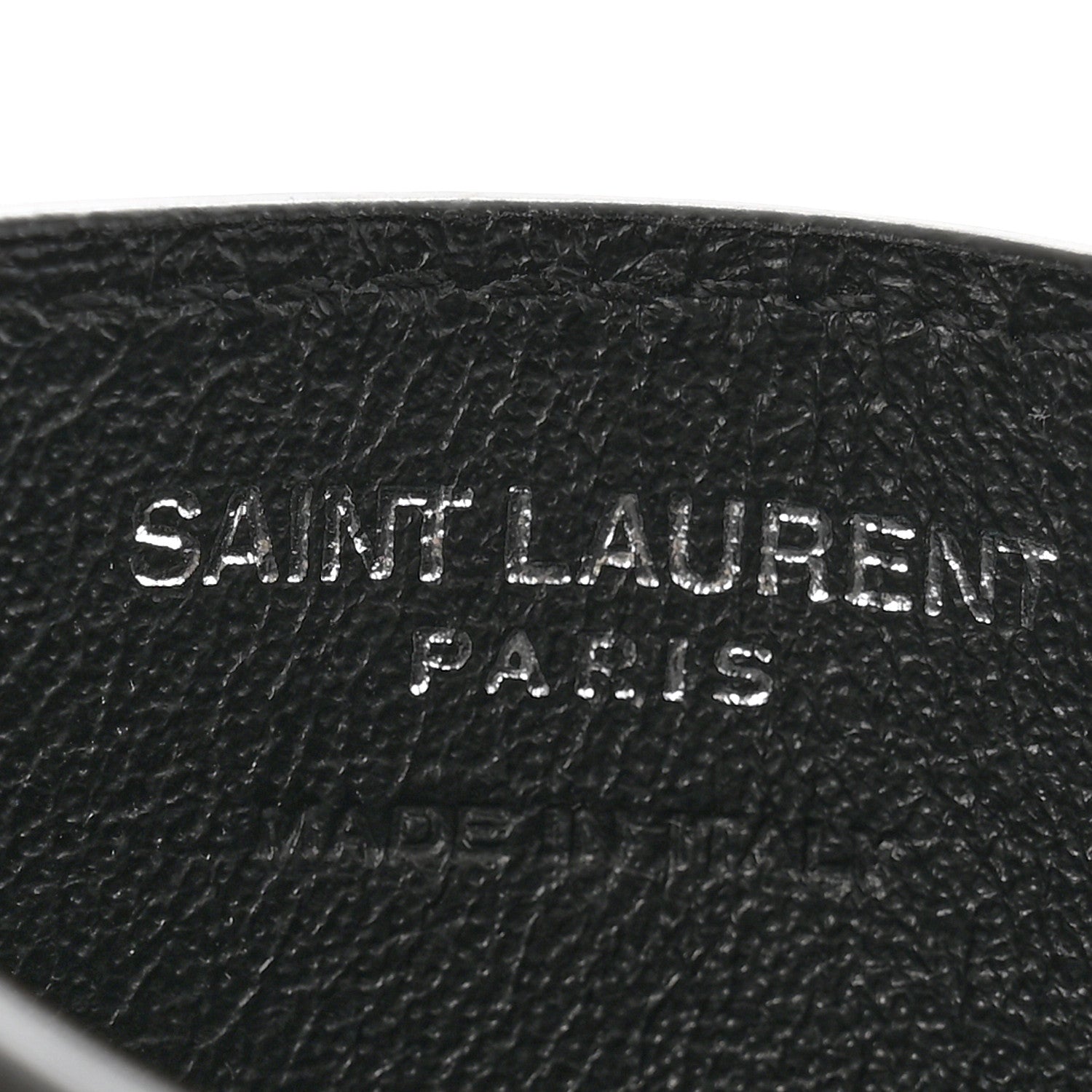 Saint Laurent Grain De Poudre Matelasse Chevron Monogram Credit Card Case Black 6 of 7