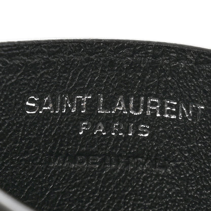 Saint Laurent Grain De Poudre Matelasse Chevron Monogram Credit Card Case Black 6 of 7