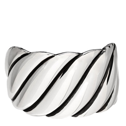 David Yurman Sterling Silver Wide Sculpted Cable Cuff Bracelet 1 of 5