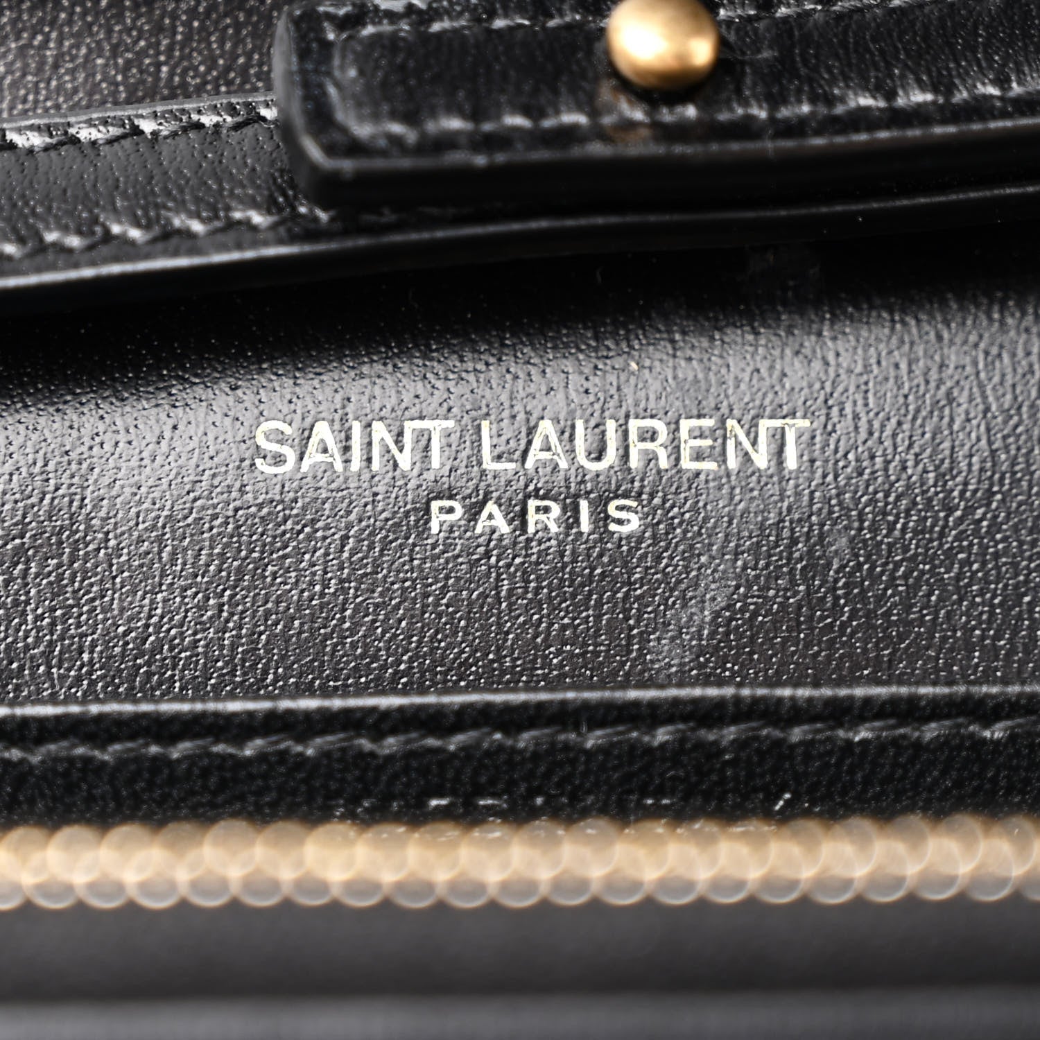 Saint Laurent Glossy Calfskin Monogram Chain Wallet Black 7 of 13