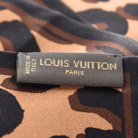 Silk Leopard Bandeau Scarf Marron