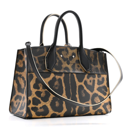 Louis Vuitton Canvas Calfskin Wild Animal Print City Steamer EW Marron 3 of 11