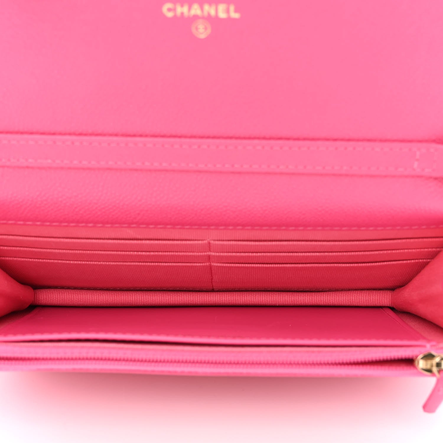 Chanel Shiny Caviar Quilted Chain Melody Wallet On Chain WOC Dark Pink 5 of 12