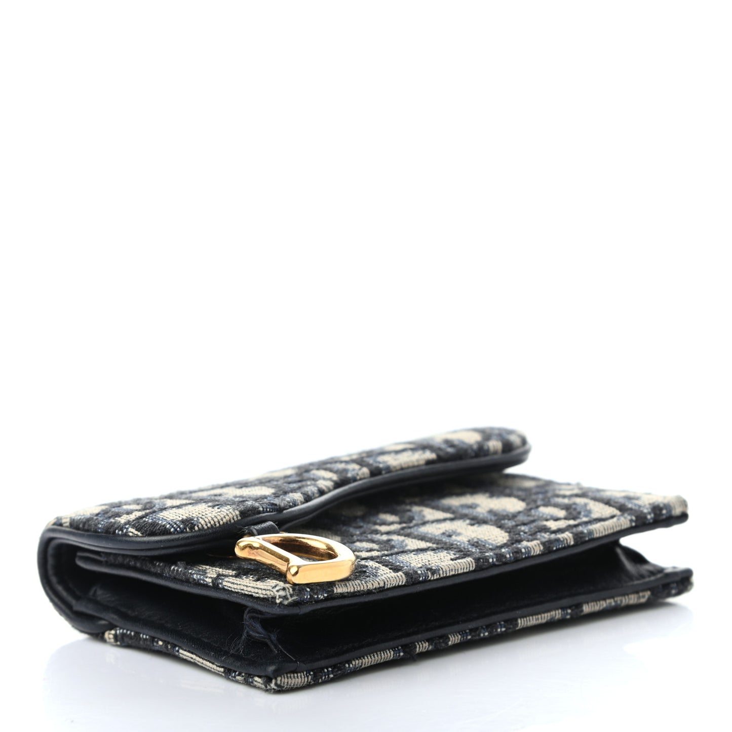 Oblique Saddle Card Holder Blue