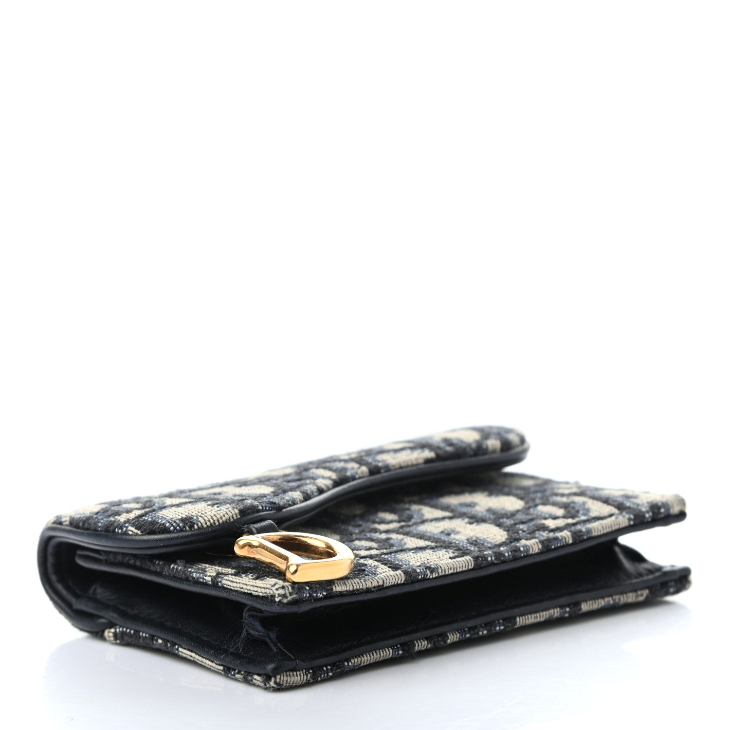 Christian Dior Oblique Saddle Card Holder Blue 4 of 8