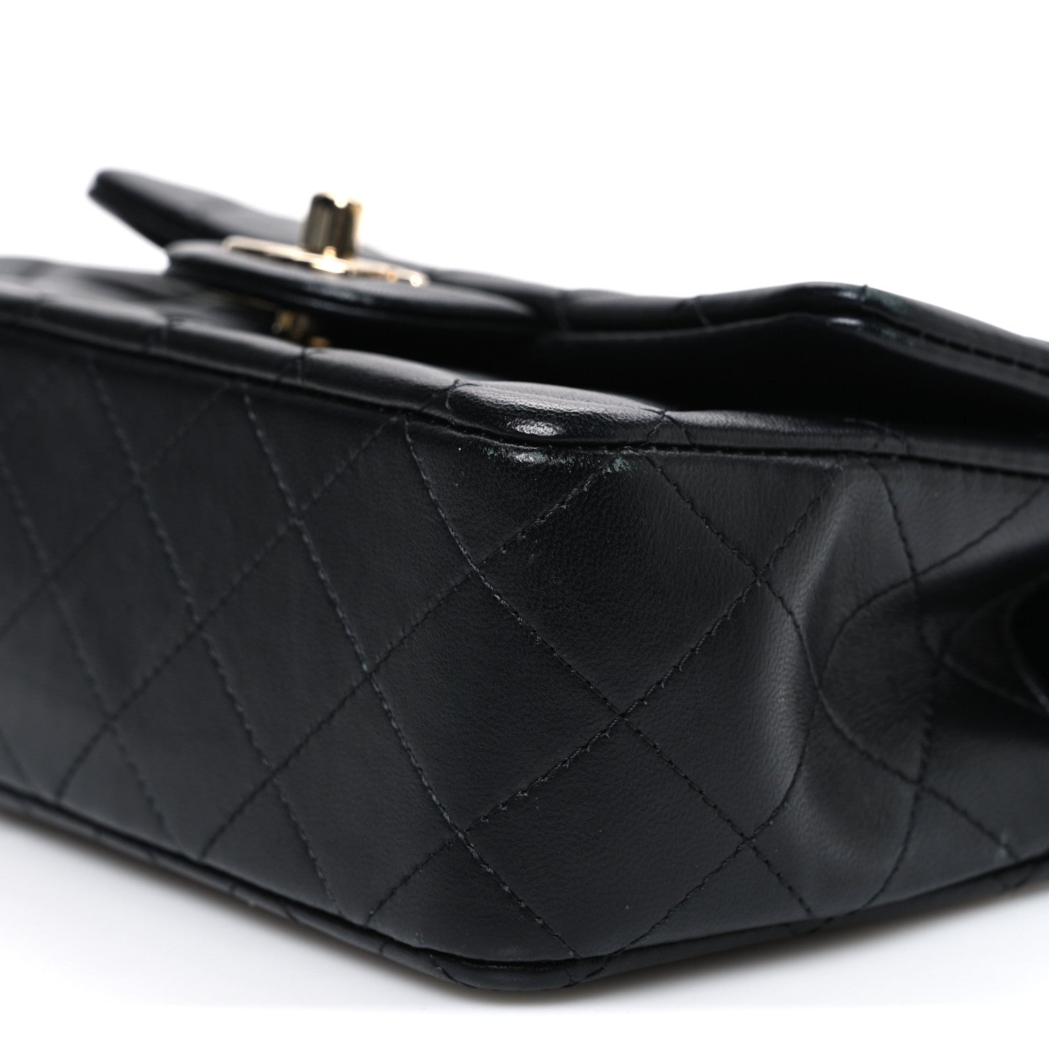 Chanel Lambskin Quilted Mini Top Handle Rectangular Flap Black 10 of 11