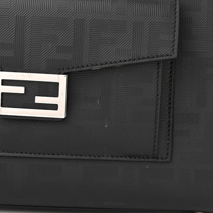 Fendi Vitello King FF Lines Embossed Large Soft Trunk Bag Black 11 of 14