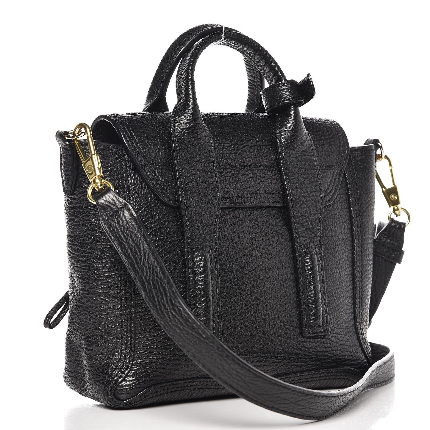 3.1 Textured Calfskin Mini Pashli Satchel Black