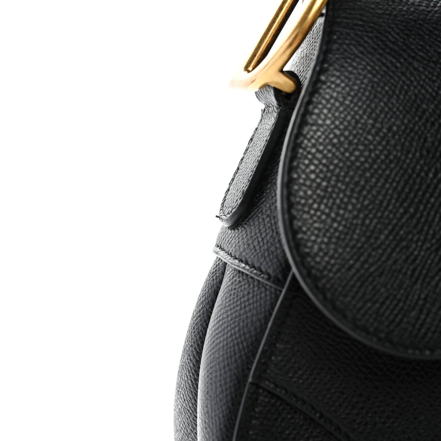 Grained Calfskin Saddle Bag Black